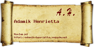 Adamik Henrietta névjegykártya